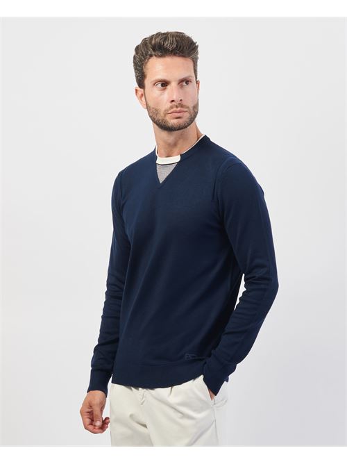 Yes Zee viscose blend sweater with double collar effect YES ZEE | M865-MR000710